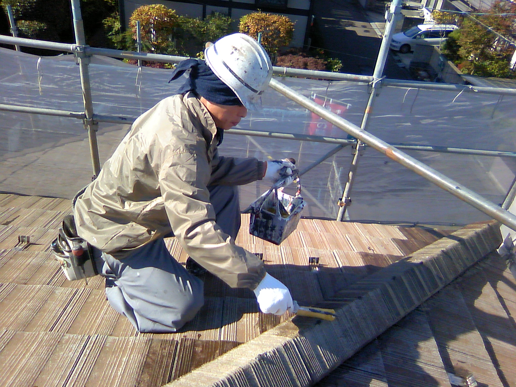 南光台　村上様　屋根下塗り1